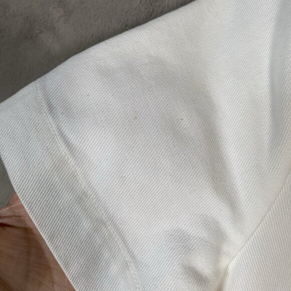 ZARA White Denim Mini Polo Dress M Preppy Minimalist Clean Girl Collared Pockets - Picture 10 of 16